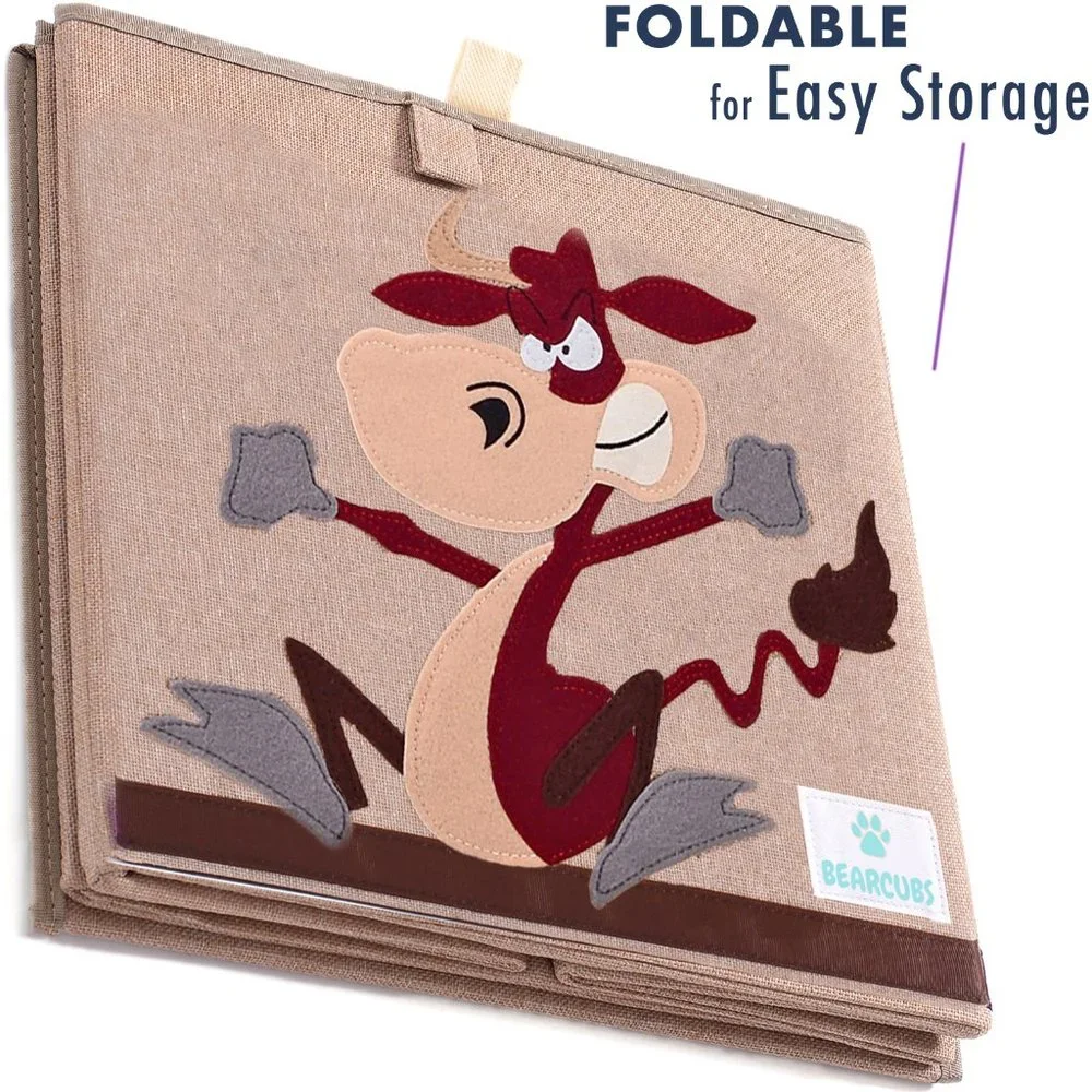 NWT Bearcubs Toy Box - Folding Canvas Small Cube Toy Chest for Toy Storage NEW